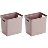 Sunware Opbergbox Sigma - 4x - kunststof - rose - 25 litre - Boîte de rangement - 35 x 25 x 36 cm