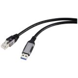 Renkforce USB, Netwerk Adapterkabel [1x USB 3.2 Gen 1 stekker A (USB 3.0) - 1x RJ45-stekker] 1.80 m Aluminium-stekker