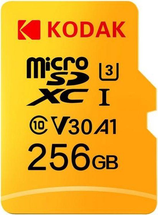Kodak 256GB Micro SD UHS-I U3 V30 Geheugenkaart + Adapter