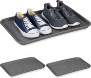 Merkloos Relaxdays schoenen lekbak - set van 3 - groot - 60 x 40 cm - kunststof - grijs