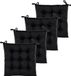 Anna's Collection Coussin de chaise matelassé - 4x - noir - 38 x 38 cm