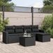 Maison Exclusive - Ensemble de jardin d'extérieur, 6 pièces, avec coussins, noir, en polyrotin