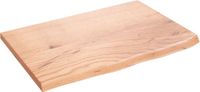 vidaXL - Wastafelblad - 60x40x2 - behandeld - massief - hout - lichtbruin