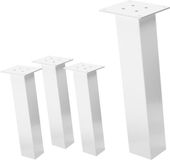 ML-Design Set van 4 tafelpoten schuin H:42 cm wit glanzend staal hoekprofiel 8x8 cm I-vorm 96° helling