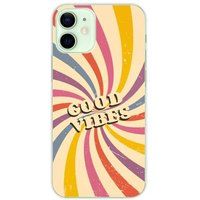 Apple iPhone 12 Mini Good vibes bedrukt siliconen hoesje