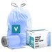 Plasticplace Custom Fit Vuilniszakken, Compatibel met simplehuman Code V (200 Count) getinte Blauwe Trekkoord Vuilnisvoeringen 4.2-4.8 Gallon, 14.5 \"x 28\"