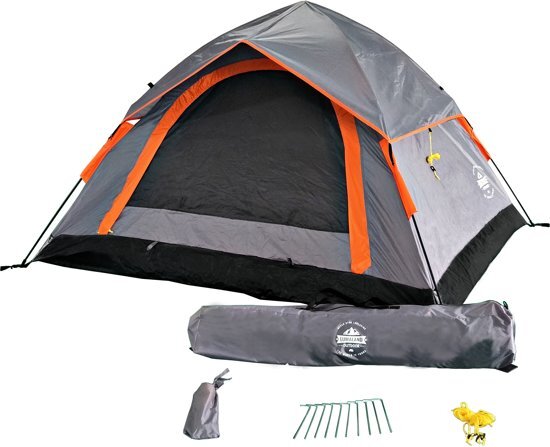 Lumaland - Pop Up tent - werptent 3 personen - 210 x 190 x 110 cm - Verkrijgbaar in verschillende kleuren - Grijs