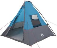 vidaXL Tipi Tent 6-persoons Waterdicht Blauw Taft