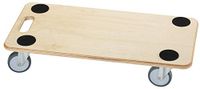 Dörner + Helmer Transportwagen Stabil-Soft, 590x290x115 mm | 200 kg draagkracht, rubberen wielen, voor kisten en meubels, naturel