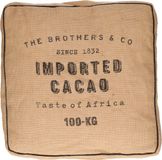 Atmosphera Vloerkussen Cacao - Jute - katoen - 40 x 40 x 12 cm - vierkant - extra dik - matraskussen/zitkussen