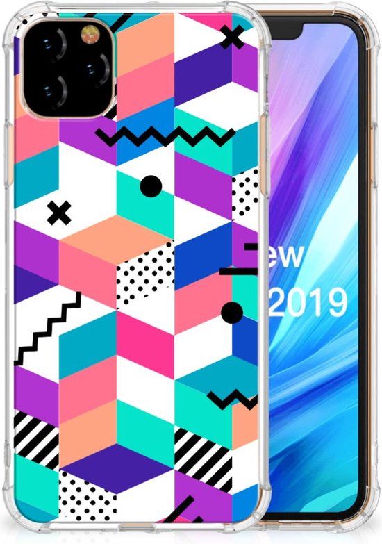 Shockproof Case for iPhone 11 Pro Max - Colorful Blocks - TPU Back Cover