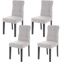 HWC Set van 4 eetkamerstoelen HWC-E58, stoel eetkamerstoelen, MVG-gecertificeerd ~ stof/textiel grijs, donkere poten