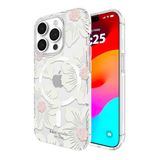 Kate Spade New York Hoesje voor iPhone 15 Pro, compatibel met Mag Safe - Hollyhock Cream