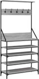 vidaXL Kledingrek met schoenenrek 90x34x184 cm grijs sonoma eikenkleur