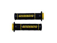 1 Accossato 1 paar knoppen van 2-componenten rubber, zwart, met gekleurde Accossato-letters voor Suzuki GSX-R 1300 Hayabusa van 1999 tot 2005, CC 1300