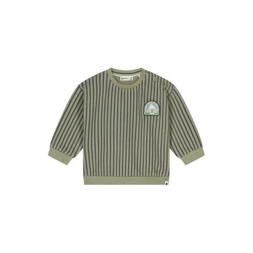 Babyface rechtvallende gestreepte sweater - groen