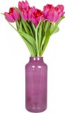 Bela Arte Bloemenvaas Milan - transparant paars glas - 15 x 35 cm