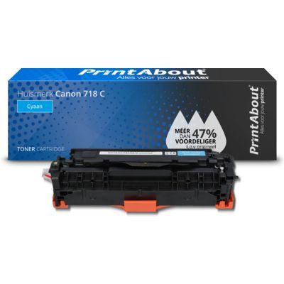 PrintAbout Huismerk Canon 718 C Cyaan Toner