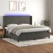 vidaXL Boxspringbed met matras en LED-verlichting, donkergrijs, 200x200 cm, fluweel