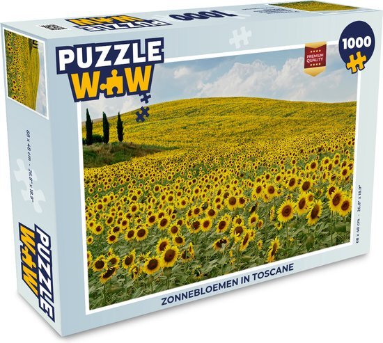 MuchoWow Puzzel Zonnebloemen in Toscane - Legpuzzel - Puzzel 1000 stukjes volwassenen