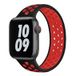 Apple Watch Solo Loop Sportbandje - Maat L - Zwart + Rood - Geschikt voor 44mm / 45mm / 46mm / 49mm