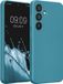 kwmobile metallic telefoonhoesje van TPU - geschikt voor Samsung Galaxy S24 - Flexible case voor smartphone - In Metallic carabisch blauw