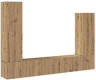 vidaXL 4-delige Tv-meubelset Wandmontage Bewerkt Hout Artisanaal Eiken