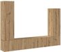 vidaXL 4-delige Tv-meubelset Wandmontage Bewerkt Hout Artisanaal Eiken