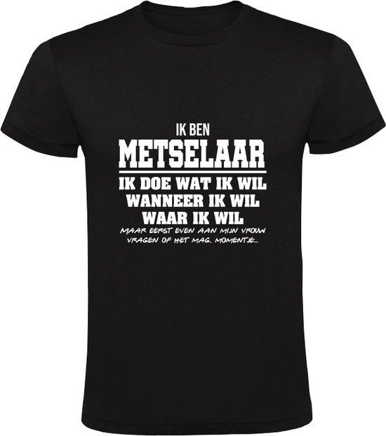 Zwart Ik ben metselaar Heren T-shirt 3XL | Katoen