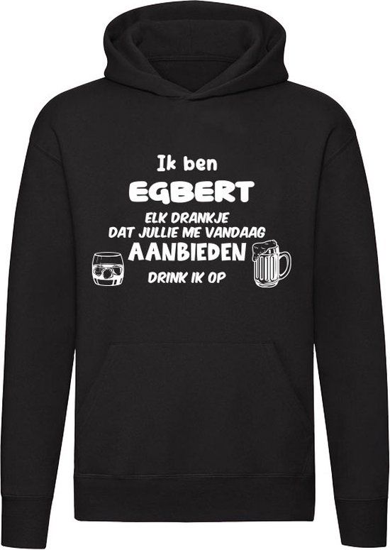 Ik ben Egbert Hoodie - Zwart - 2XL - Unisex