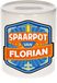 Bellatio Decorations Kinder spaarpot met naam - Florian - keramiek - met dop - wit