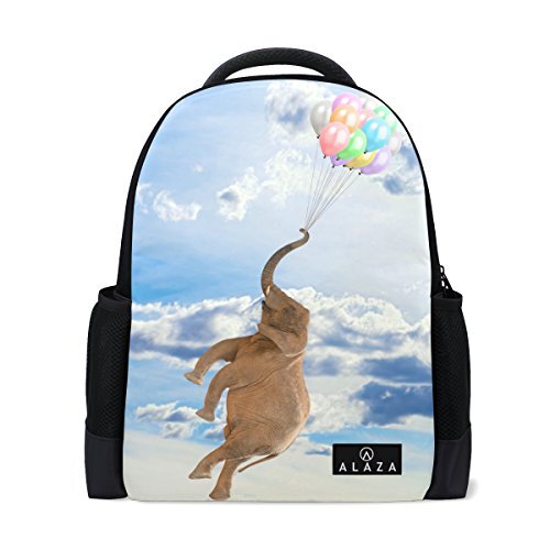 My Daily Mijn dagelijkse olifant vliegen met ballonnen rugzak 14 Inch Laptop Daypack Bookbag voor Travel College School