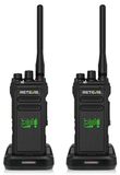 Talkie-walkie numérique - Longue portée - Étanche IP67 - 2800 mAh - Noir - Lot de 2 pièces