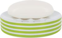 Spirella Tube Stripes Zeephouder – Zeepschaal voor de Badkamer – Badkameraccessoires met Streepjesdesign – Kiwigroen