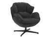Fauteuil pivotant à 360° en tissu polyester doux noir