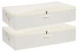 Boîte de rangement pliable pour lit - Beige - 60x30x15 cm