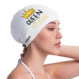COPOZZ Badmuts voor volwassenen, waterdichte badmuts voor dames en meisjes, lang haar, siliconen badmuts voor vrouwen