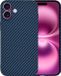 Techsuit Hoesje geschikt voor Apple iPhone 16 Plus - Carbonite FiberShell Carbon Back Cover - Blauw