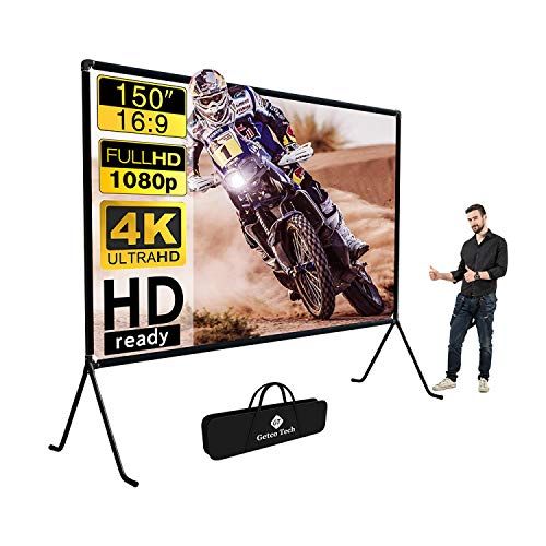 GT GETCO TECH Projectiescherm (150 inch) - 16:9 HD - Opvouwbaar - Binnen/Buiten
