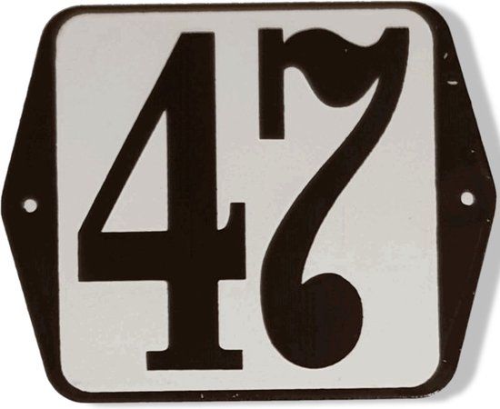Huisnummer standaard nummer 47 - Hout - Wit - 75 cm - 1 jaar garantie