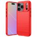 iPhone 18 Pro Max case in Brushed TPU - Carbon Fiber - Red