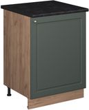 Vicco Keukenonderkast Fame-Line, Groen-Goud Landhuis/Goudkleurig Eiken, 60 cm 1 deur met werkblad