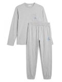 Calvin Klein heren pyjamaset lang monogram logo grijs
