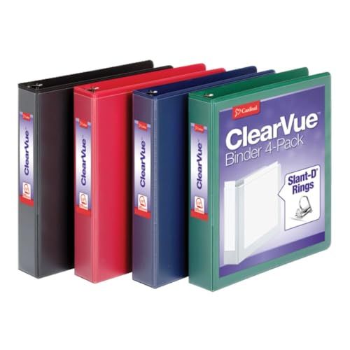 Cardinal 3-Ring Binder - 1.5 inch - Assorted Colors (4-Pack)