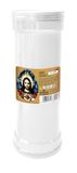 Cereria Votivo model P50, wit, gesorteerde etiketten, diameter 6,3 cm, hoogte 18 cm Di Giorgio