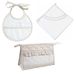 Filet - Badkamerset, 3 stuks om te borduren, badjas, driehoek, envelop met ritssluiting, slabbetje, origineel cadeau-idee voor baby's, Made in Italy, kleur taupe