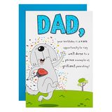 Hallmark Verjaardagskaart voor papa, grappig, humor, pop-upontwerp, hondenillustratie, wit, groen