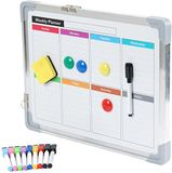 Relaxdays Whiteboard - 40x30 cm - dubbelzijdig - wit
