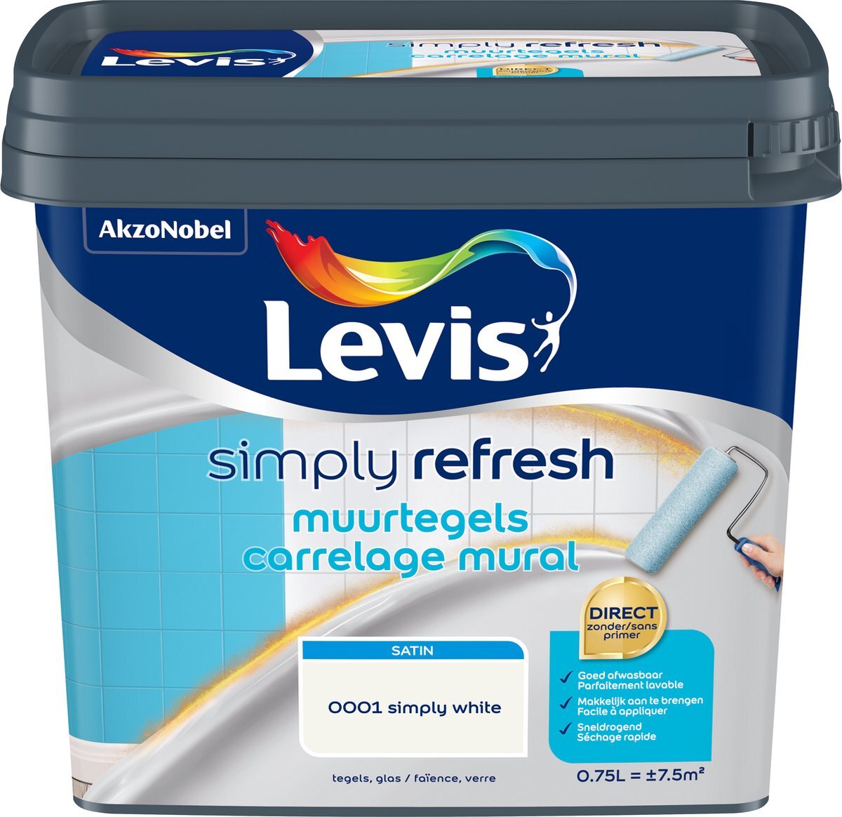 Levi's Simply Refresh Muurtegels - Satin - Simply White - 0.75L