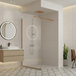 Lucia paroi de douche italienne flûtée - 100 x 195 cm - cuivre brossé - gauche